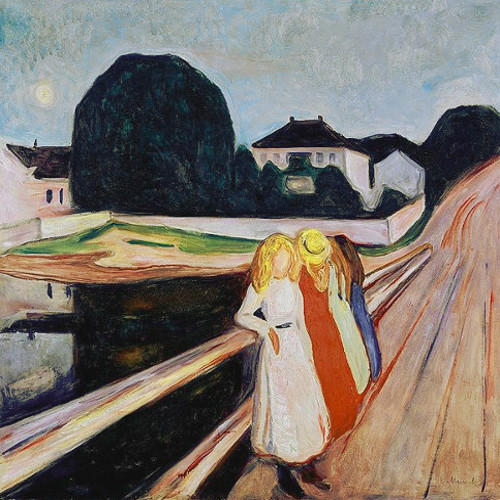 [Munch - art print, poster - Girls on a Bridge]